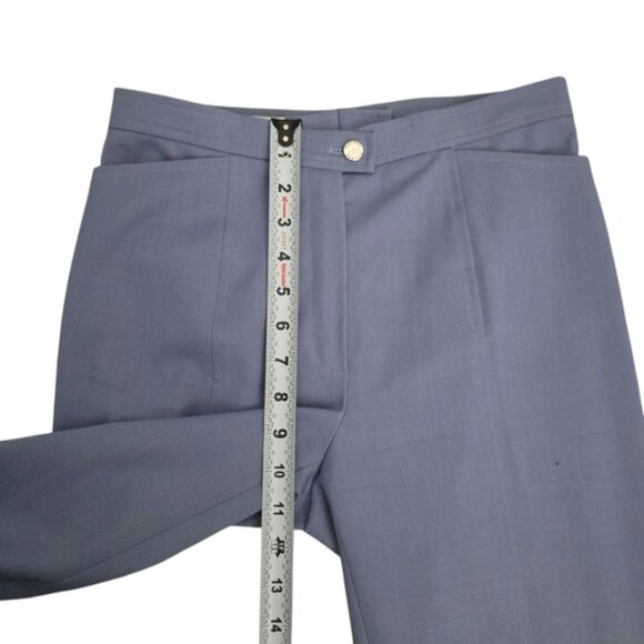 Escada Wool Flare Dress Pants Blue Size 36 - Picture 12 of 14